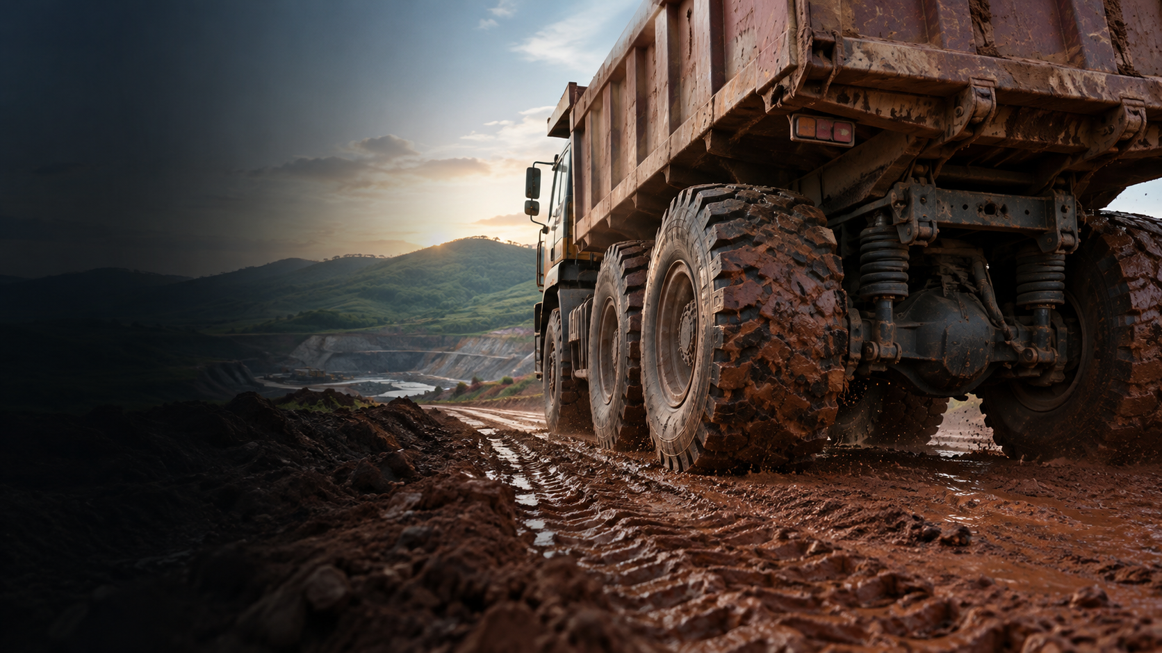 KAMAZ heavy-duty truck working on a demanding site